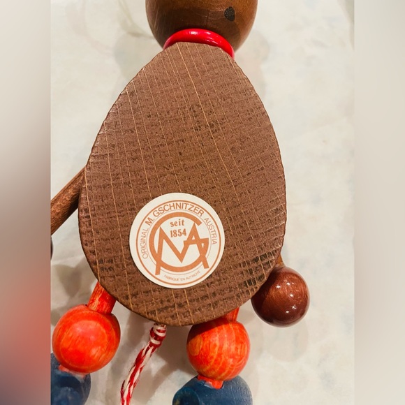 Vintage M. Gschnitzer Austrian Wooden Pull String Jointed Soldier & Bear Puppet - Picture 11 of 13